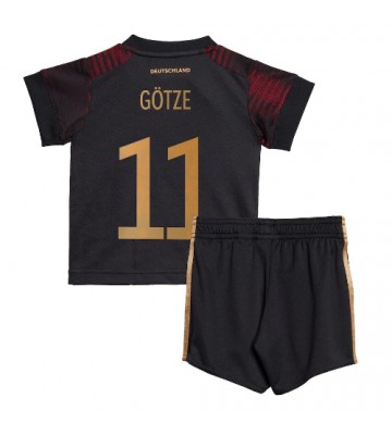 Tyskland Mario Gotze #11 Borta Kläder Barn VM 2022 Kortärmad (+ Korta byxor)